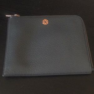 NWOT Dagne Dover Small Elle Leather Clutch in Graphite color